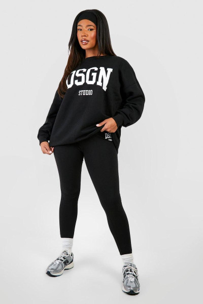Плюс спортивний костюм Dsgn Studio Slogan Legging