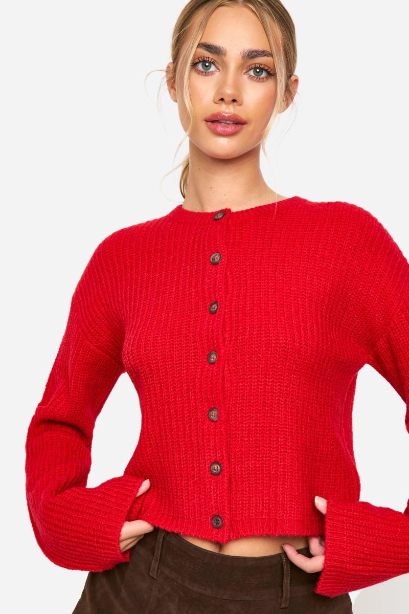 М'який трикотажний кардиган з круглим вирізом