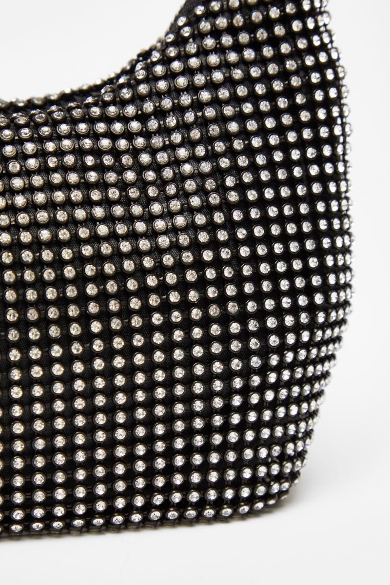 Чорний прикрашений міні -мішок