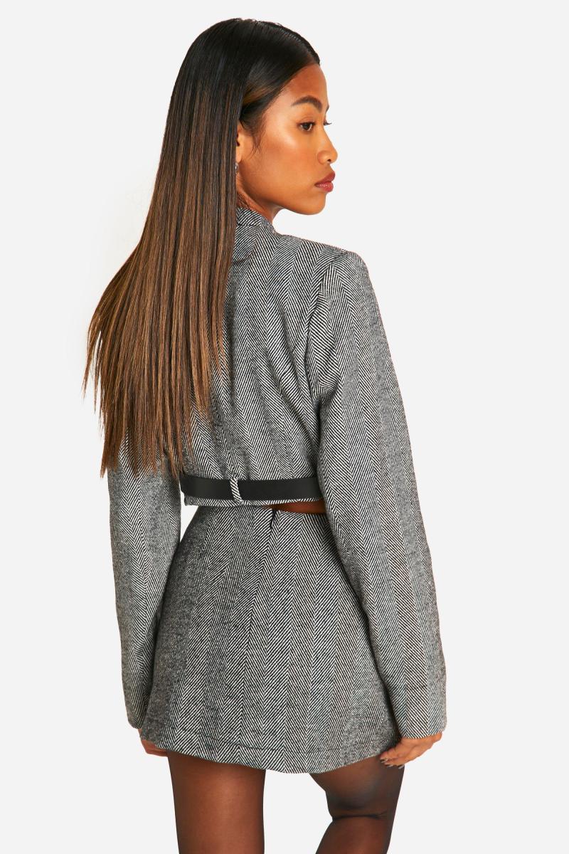 Міні-спідниця з запахом у ялинку спереду