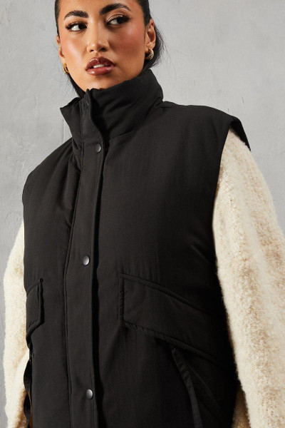 Підкладений пухнастий блискавок кишеньковий gilet