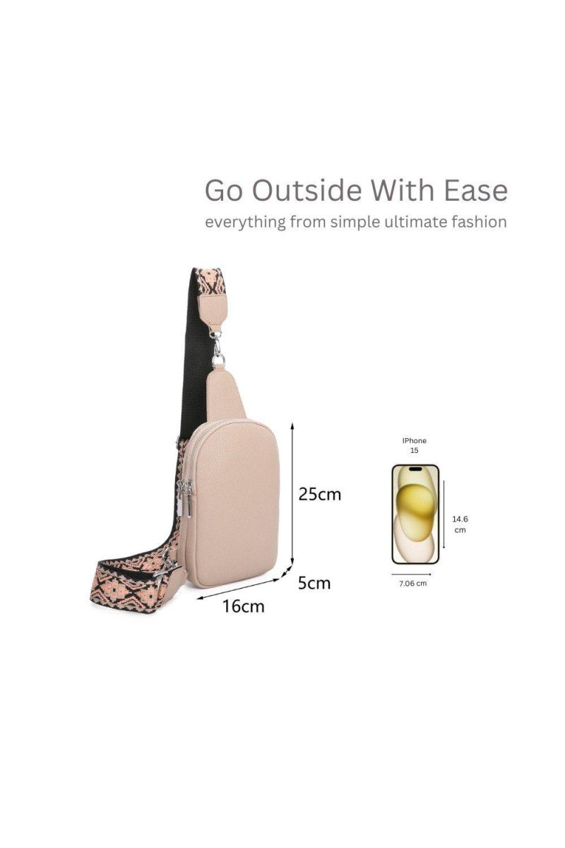 Сумка через плече на подвійній блискавці зі знімним брезентовим ремінцем