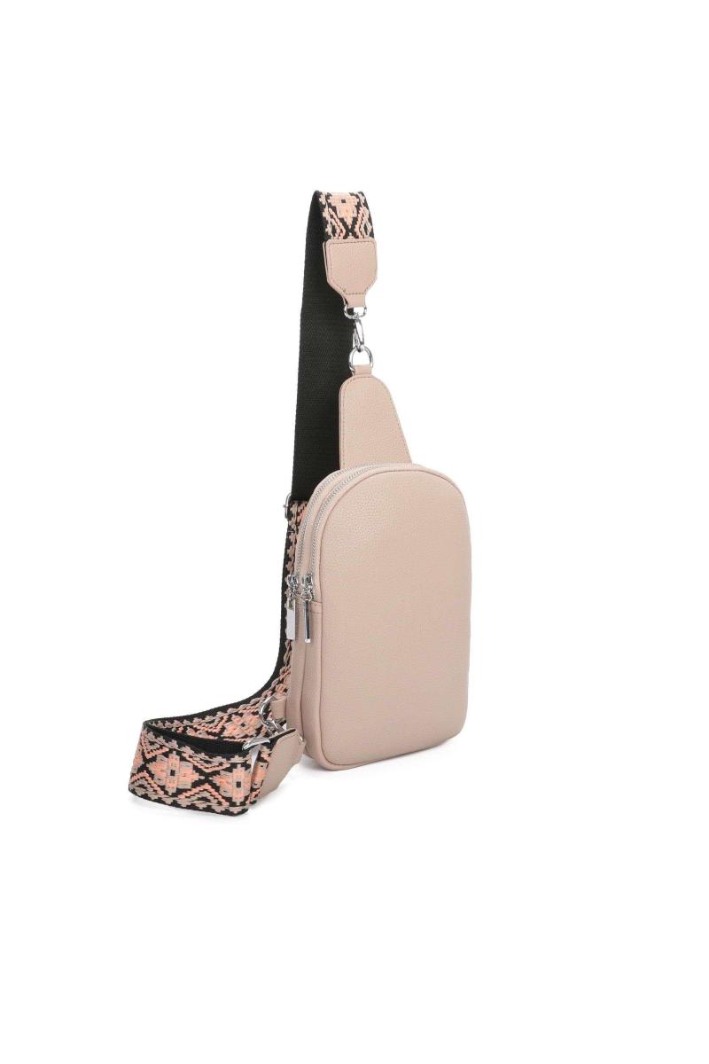 Сумка через плече на подвійній блискавці зі знімним брезентовим ремінцем