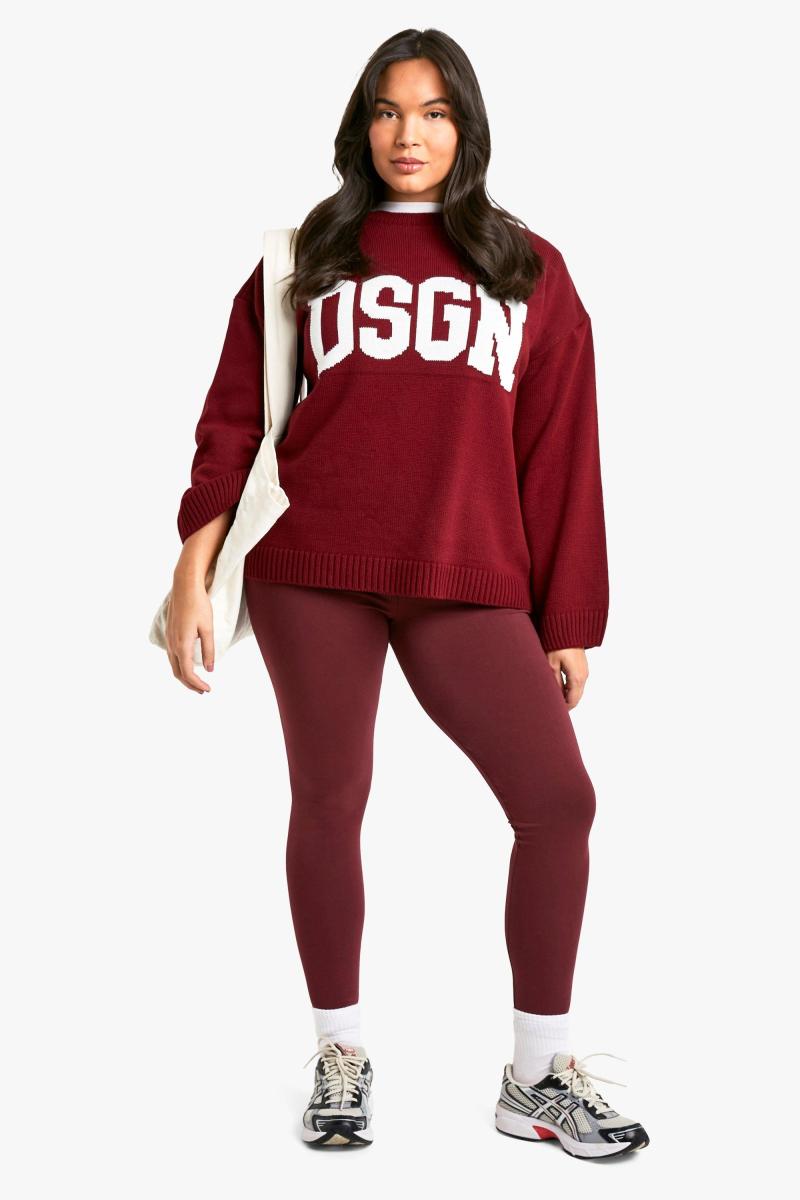 Плюс трикотажний джемпер з круглим вирізом DSGN