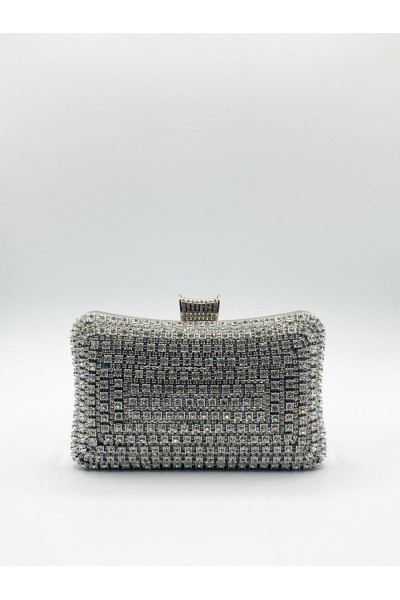 Срібний клатч Diamante