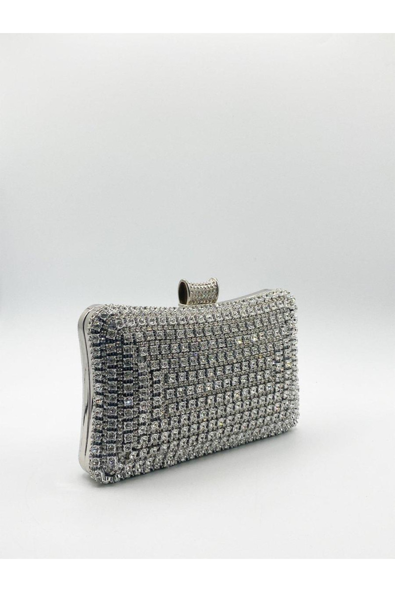 Срібний клатч Diamante