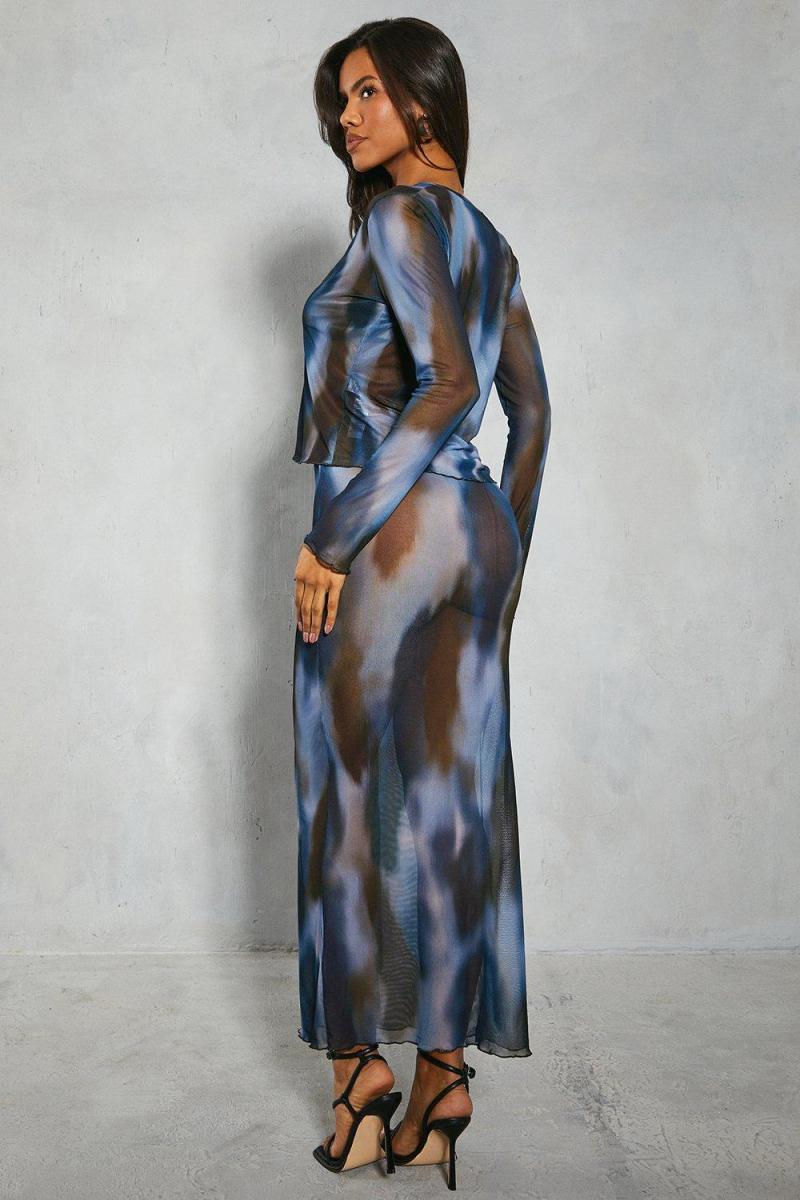 Друкована сітка деталі TIE TOP & MAXI Спідниця координація