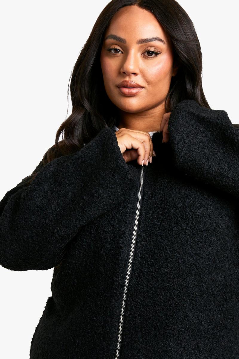 Плюс трикотажний бомбер Borg