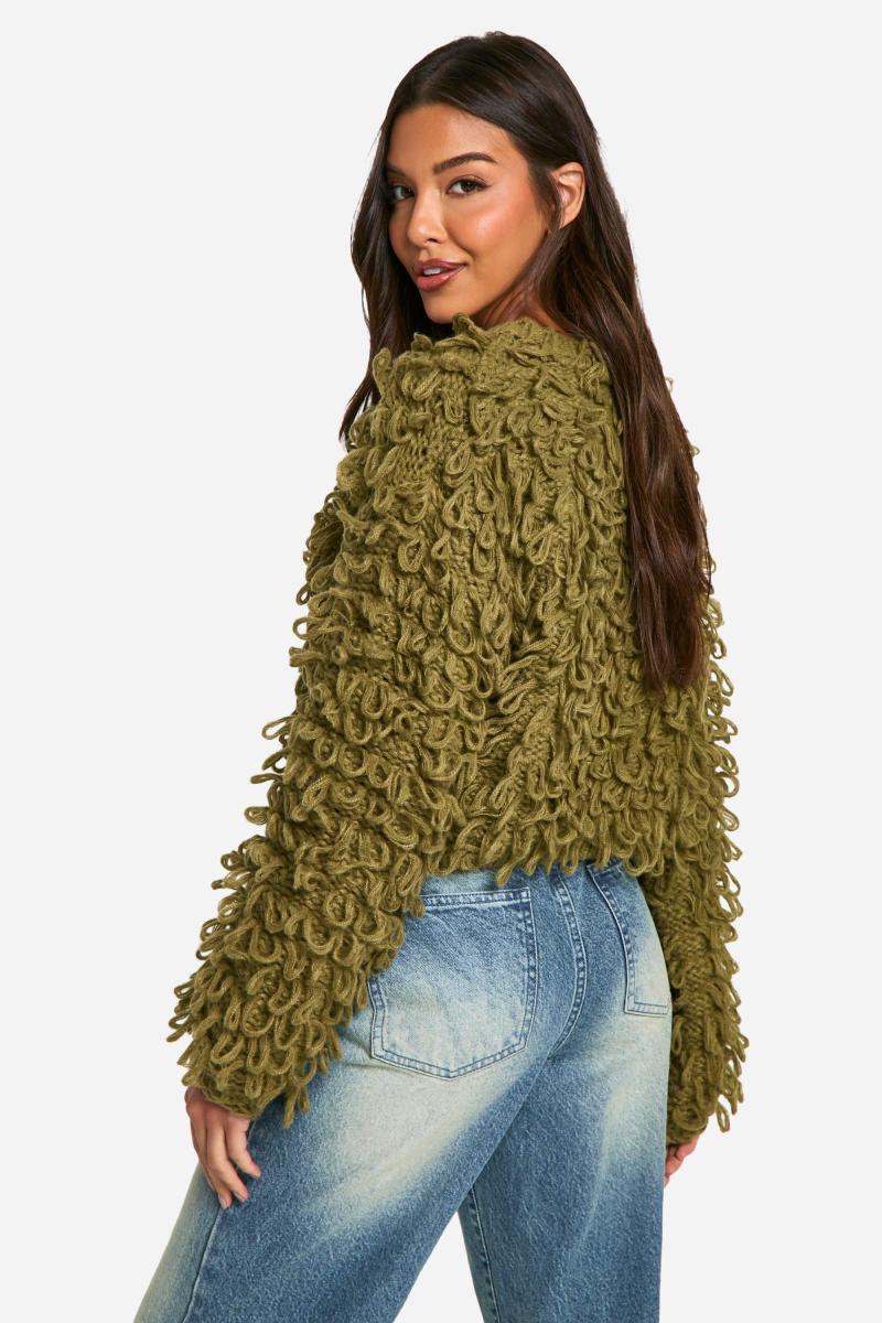 Трикотажний джемпер з масивним петельним швом