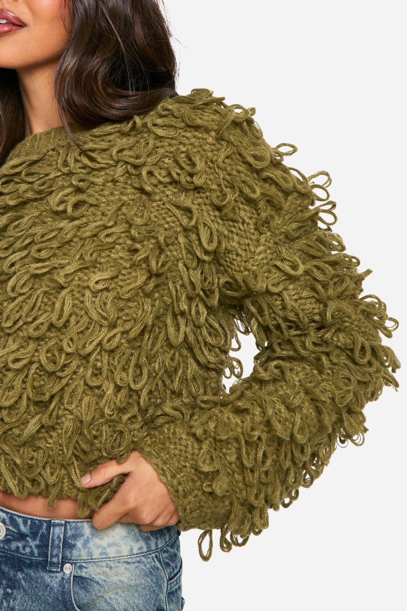 Трикотажний джемпер з масивним петельним швом