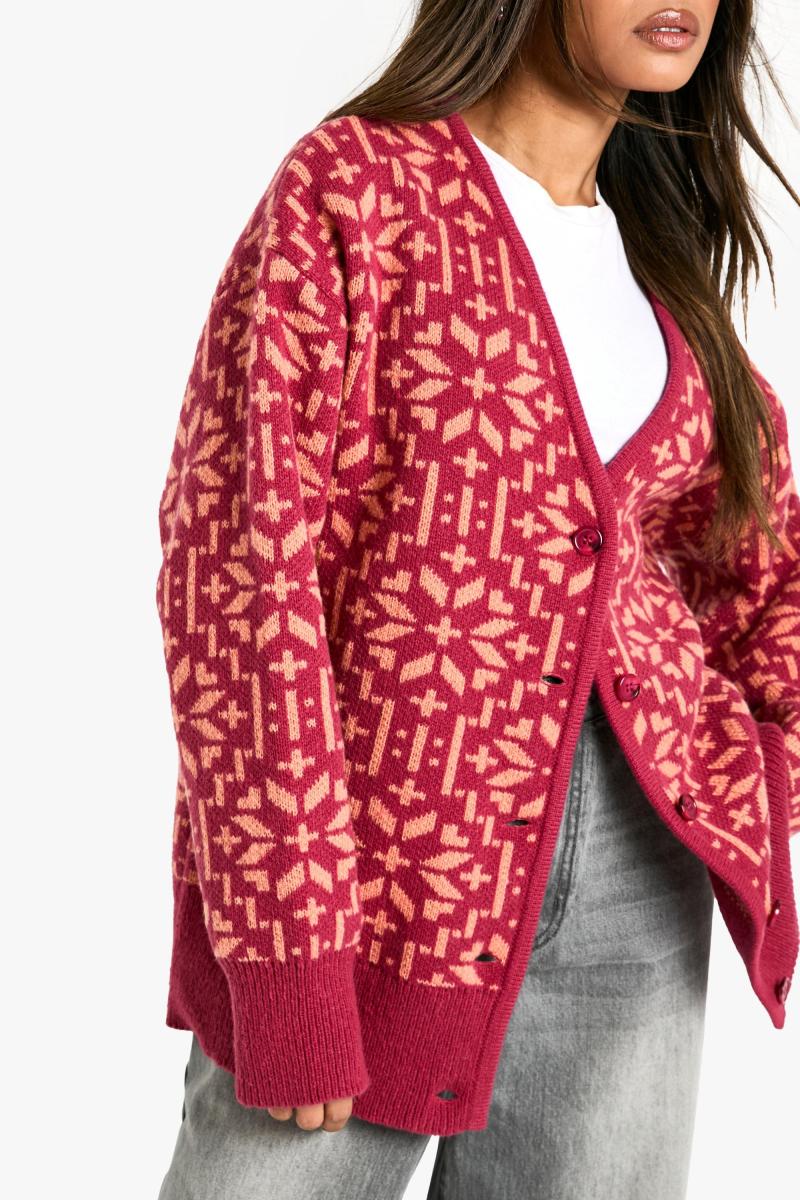 Преміальний в'язаний кардиган Fairisle Snowflake