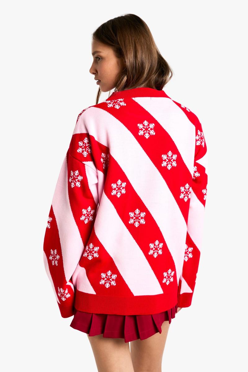 Різдвяний джемпер у смужку сніжинки
