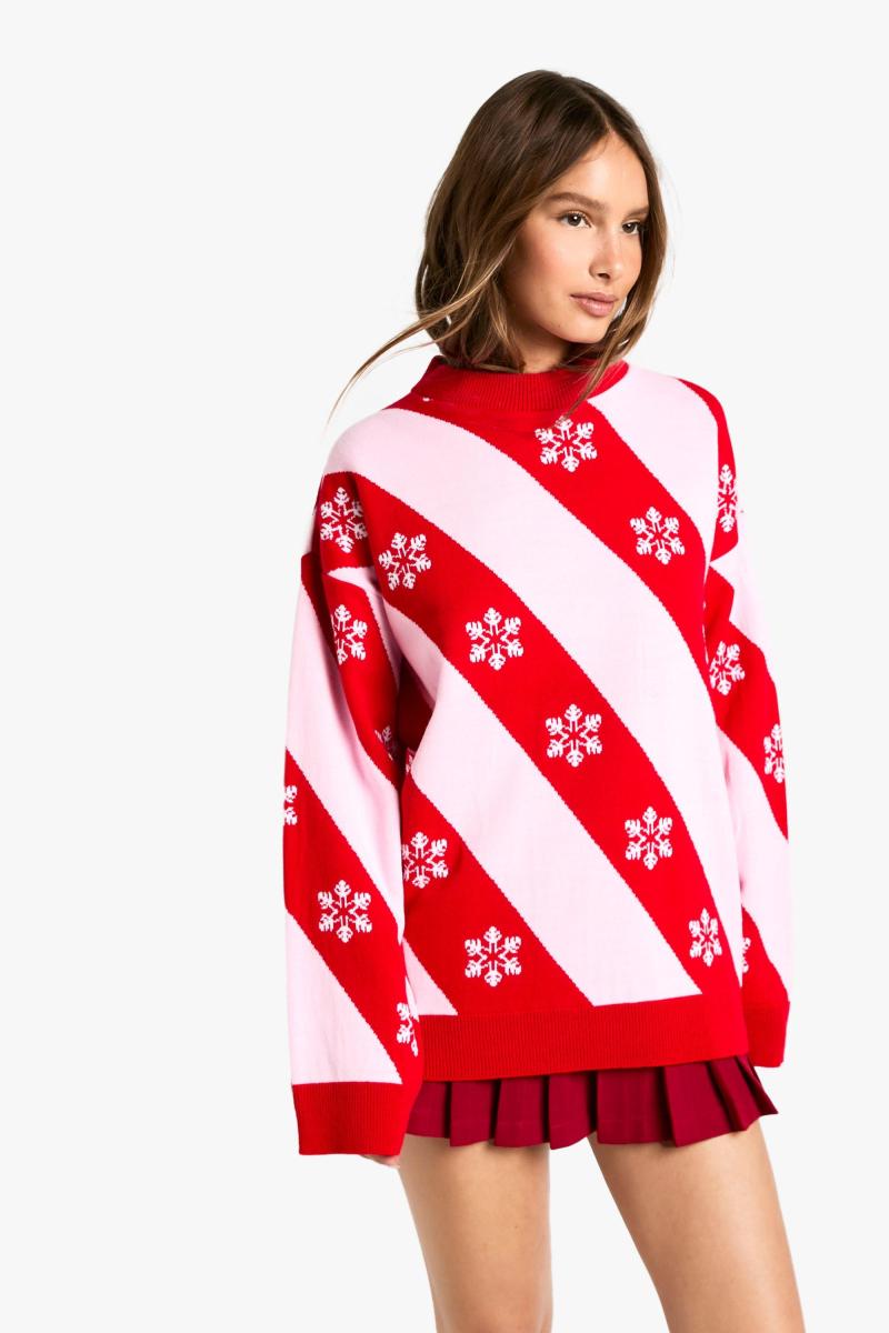 Різдвяний джемпер у смужку сніжинки
