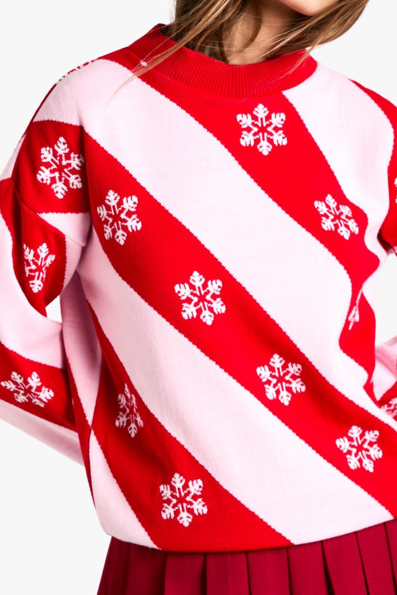 Різдвяний джемпер у смужку сніжинки