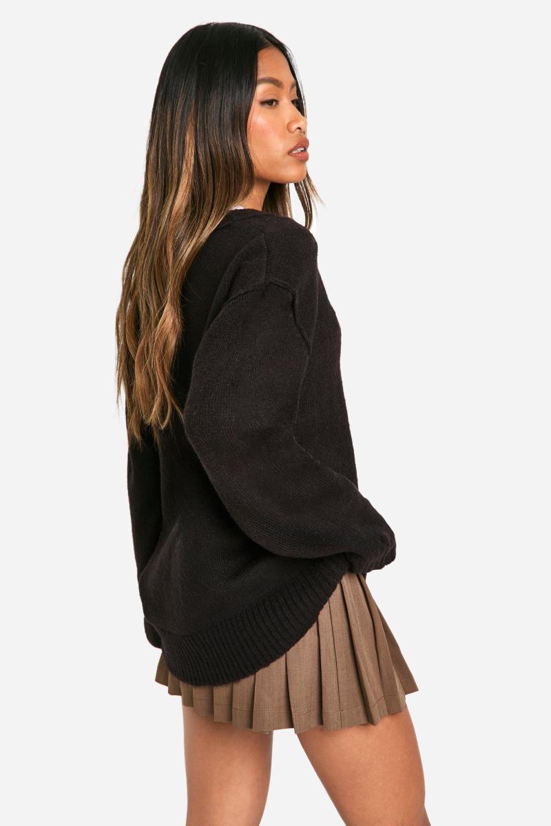 Великий кардиган-бойфренд із деталями швів