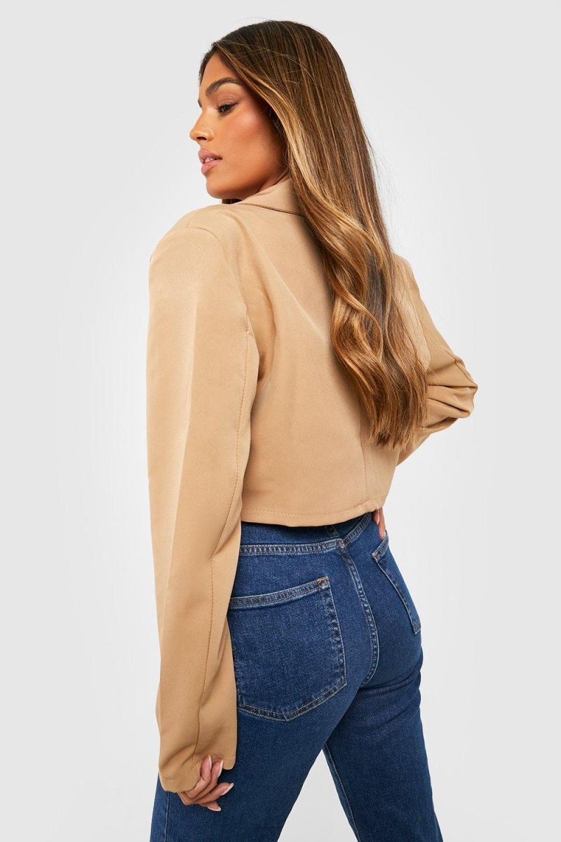 Укорочений піджак простого тканого крою