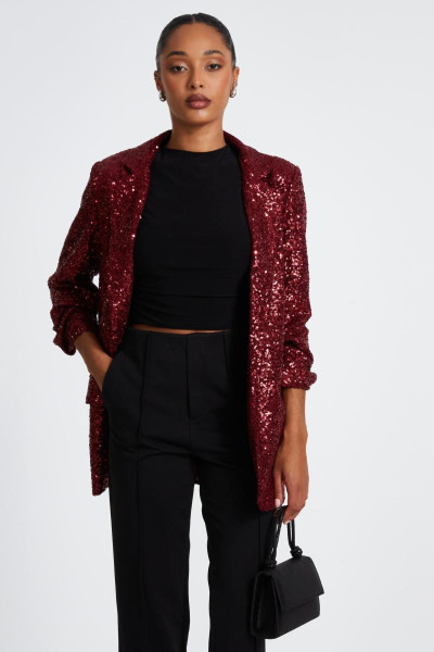 Винна блискітка Ruched Blazer