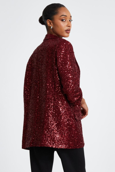 Винна блискітка Ruched Blazer