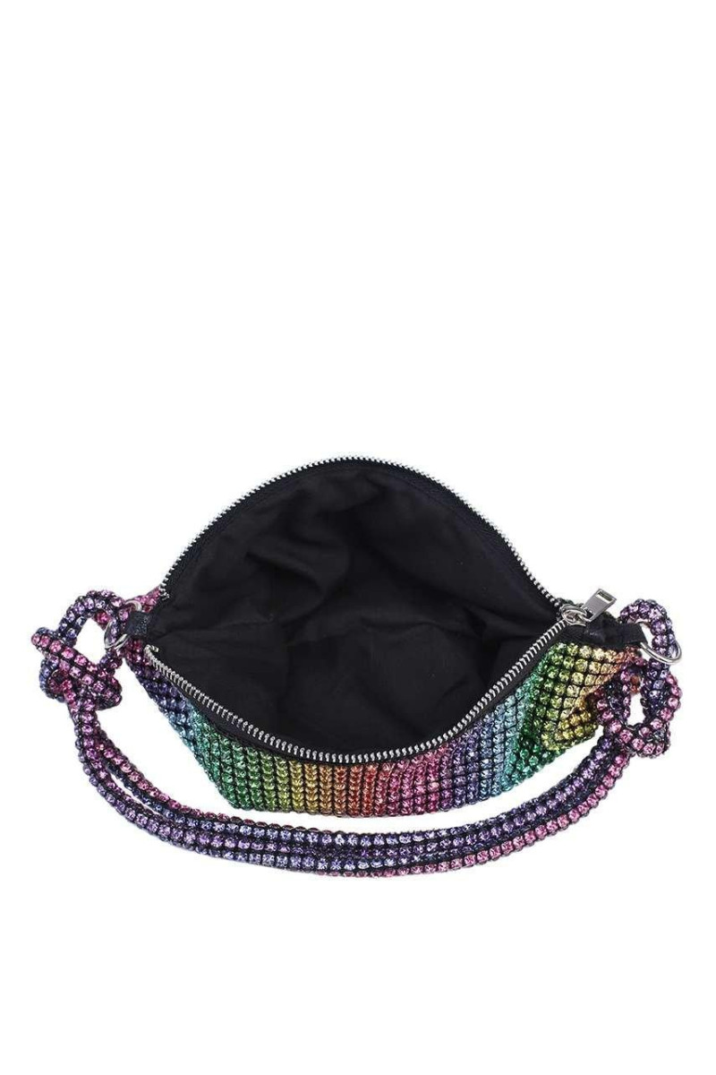 Вечірня сумочка-клатч зі стразами з ручкою та ремінцем