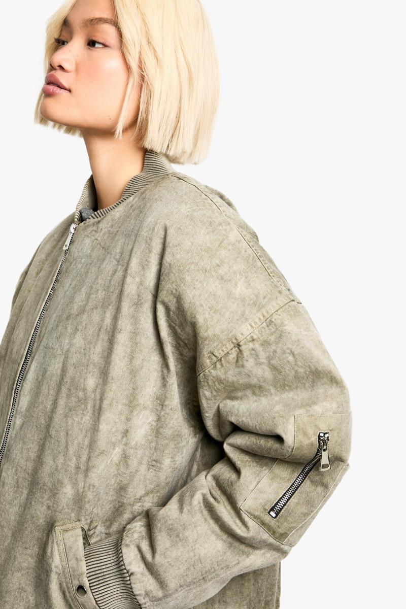 Вимитий погляд негабаритна куртка бомбардувальників