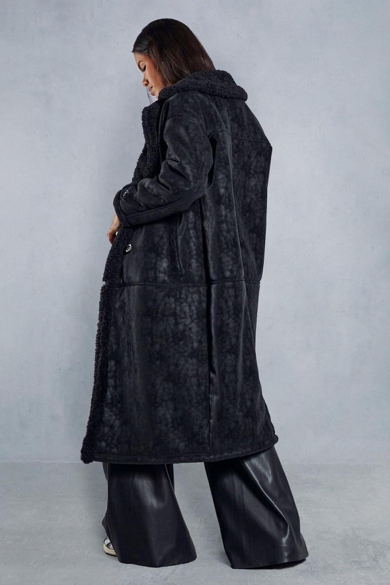 Текстурована штучна замша Борг, вишикувана довгим покриттям