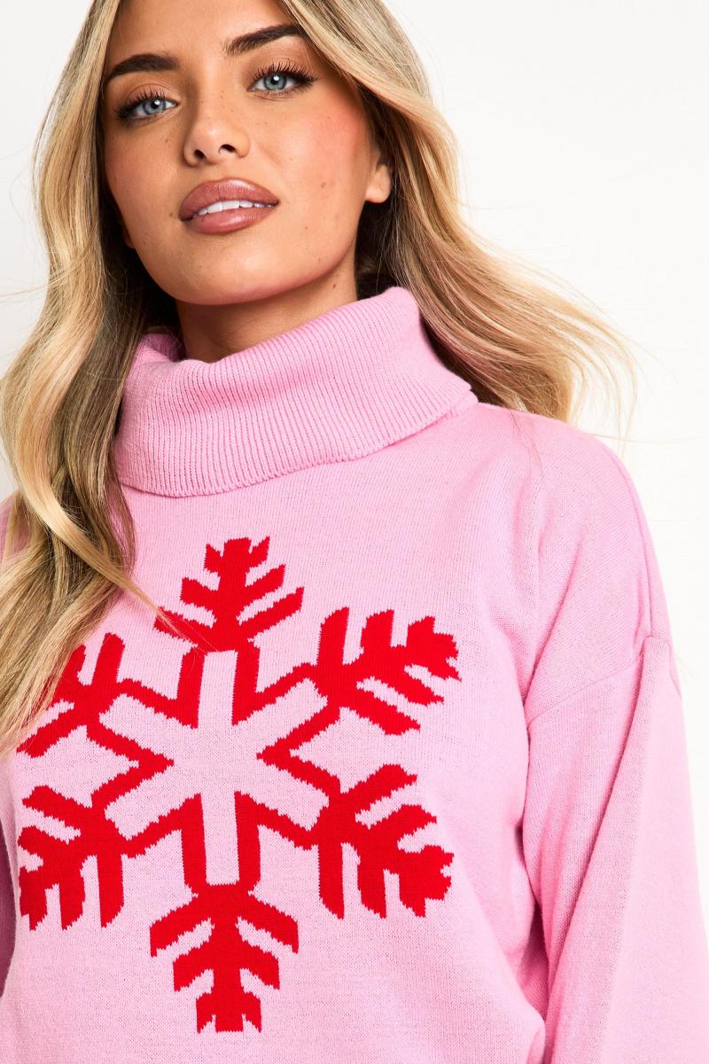 Різдвяний джемпер із принтом сніжинок