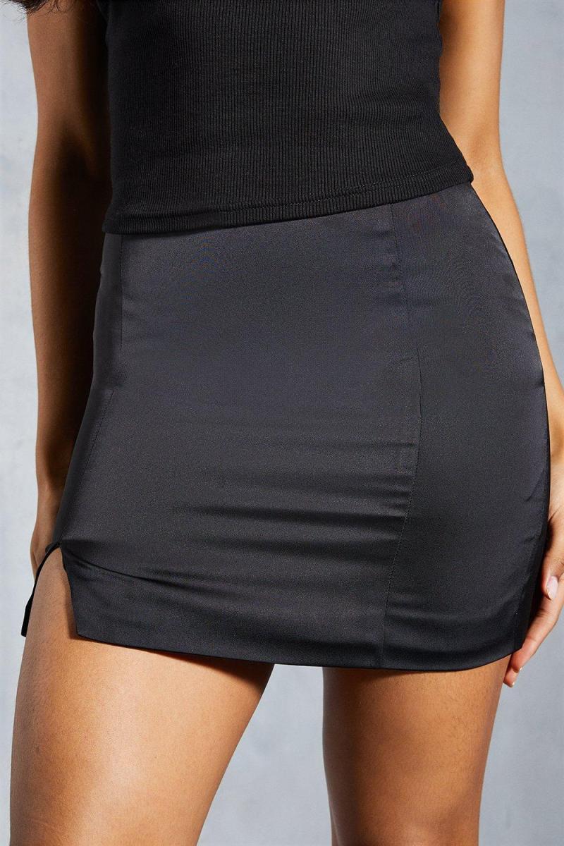 Міні -спідниця з атласною розщепленням BodyCon