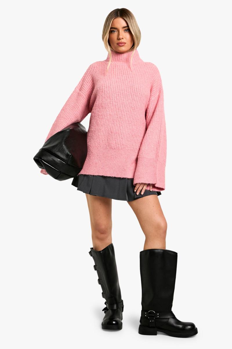 Трикотажний джемпер з високим горлом великого розміру