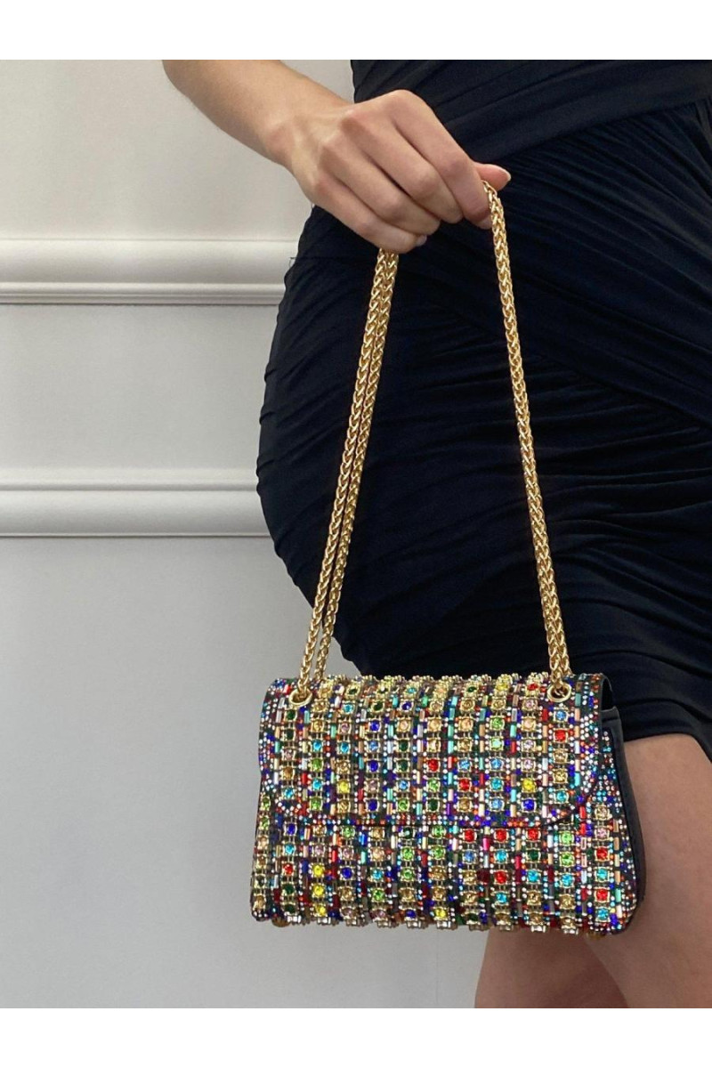 Багатобарвна прикрашена сумка через плече