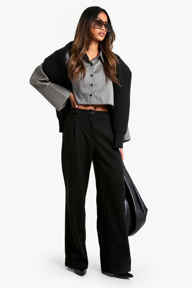 Замшеві прямі брюки