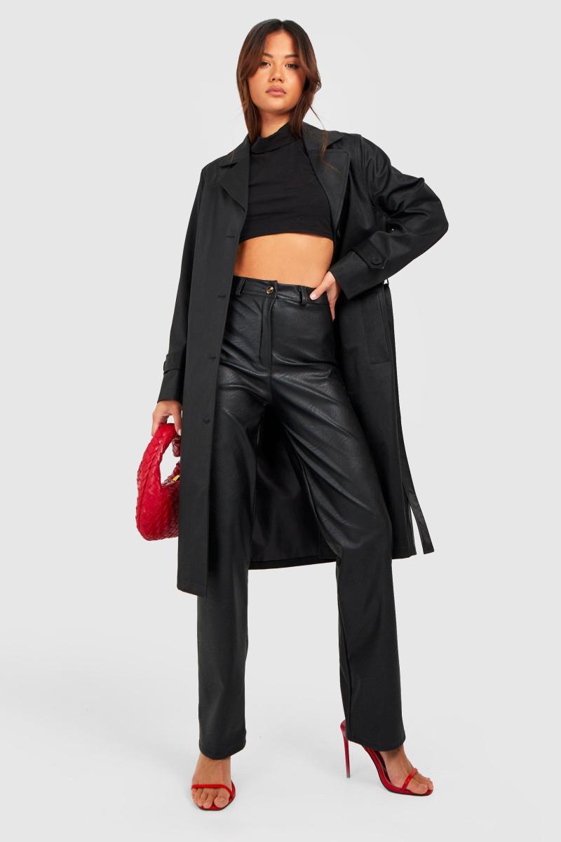 Тренч Petite Premium зі штучної шкіри