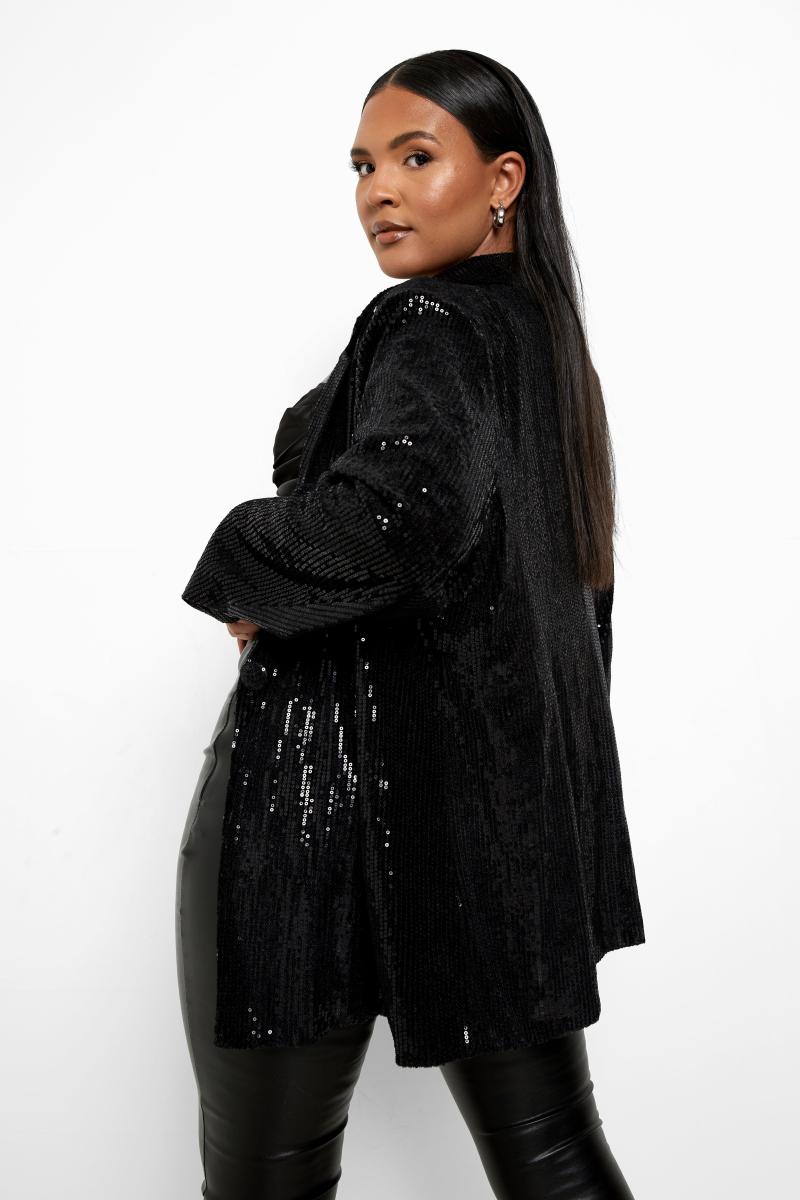 Плюс блейзер з паєтками