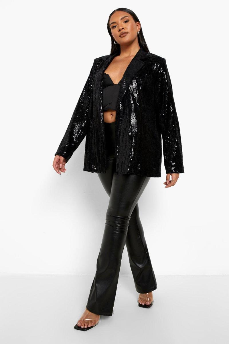 Плюс блейзер з паєтками