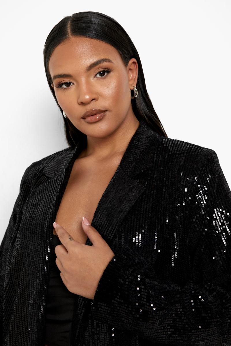 Плюс блейзер з паєтками