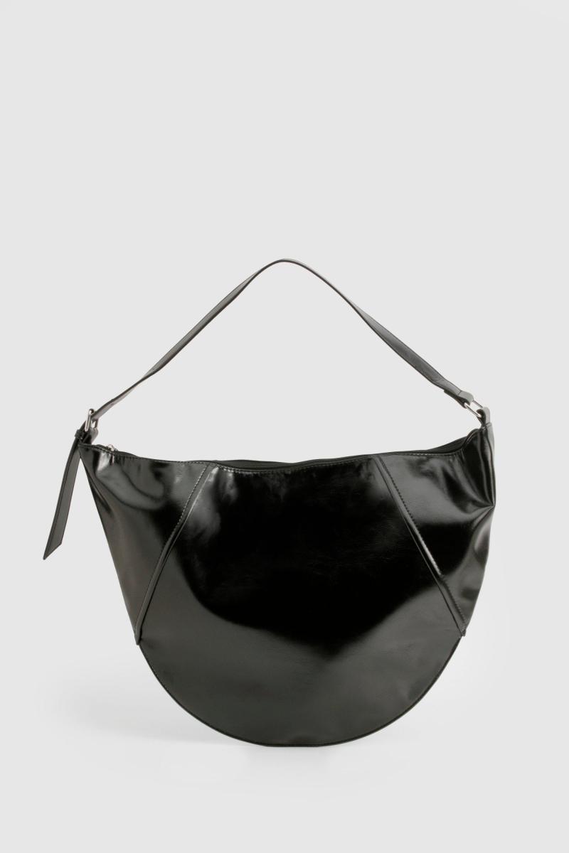 Вінілова велика кругла сумка через плече