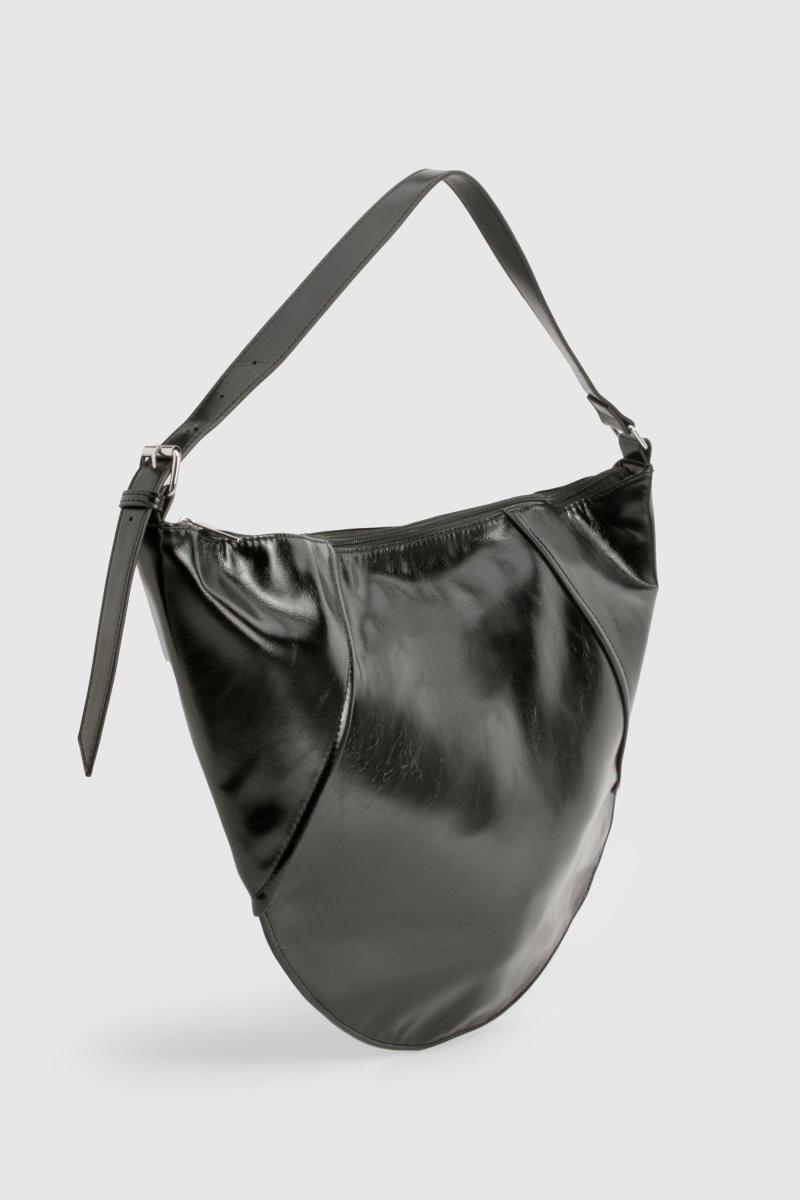 Вінілова велика кругла сумка через плече