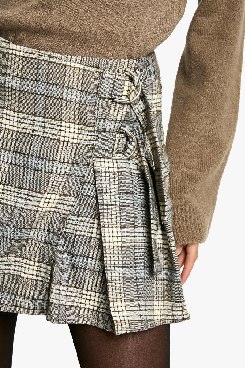Міні-спідниця в клітку із застібкою на пряжці