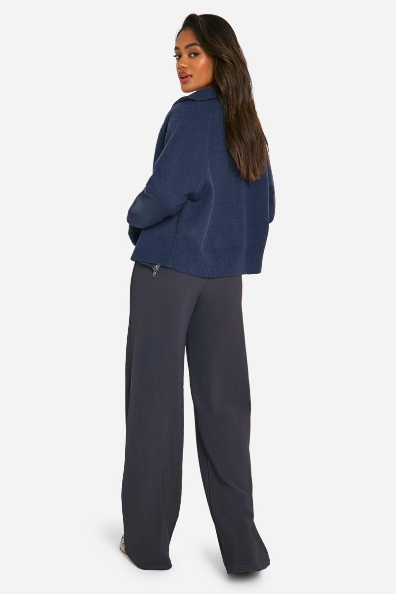 Широкі брюки на талії зі шнурками в рубчик