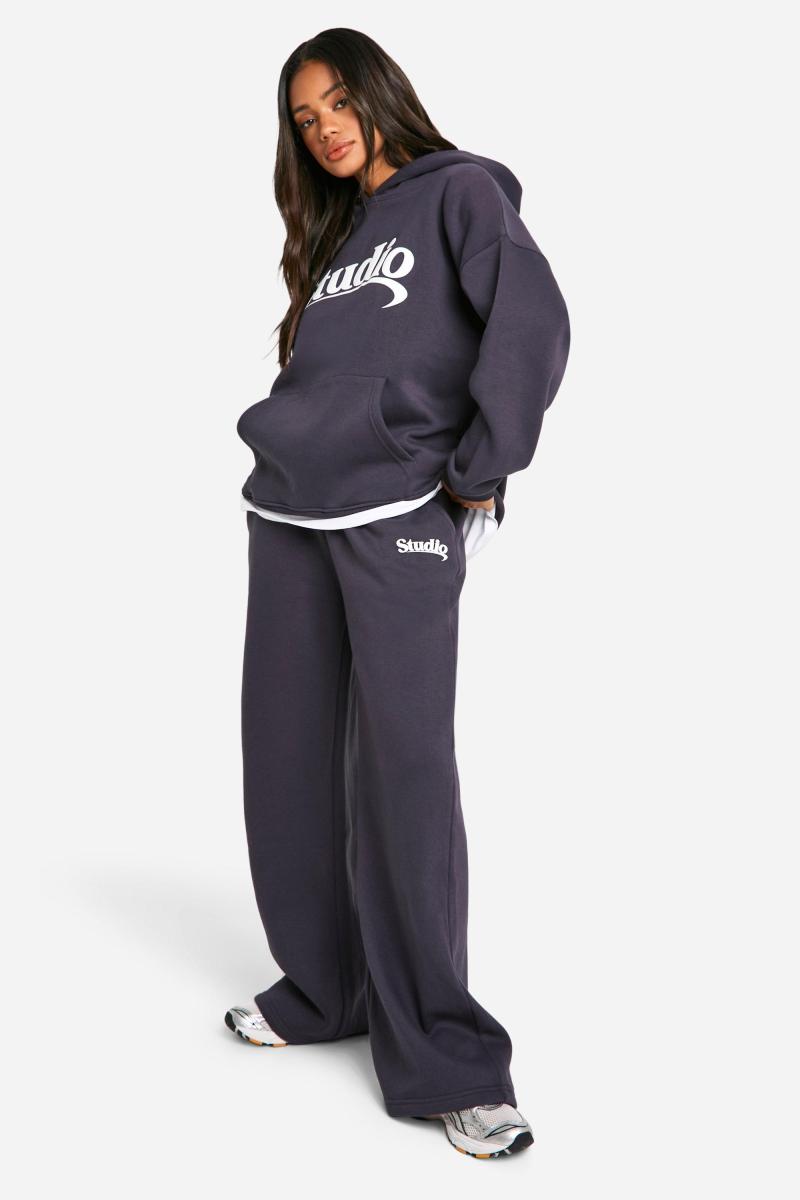 Dsgn Studio Slogan Deep Waistband Straight Leg Jogger