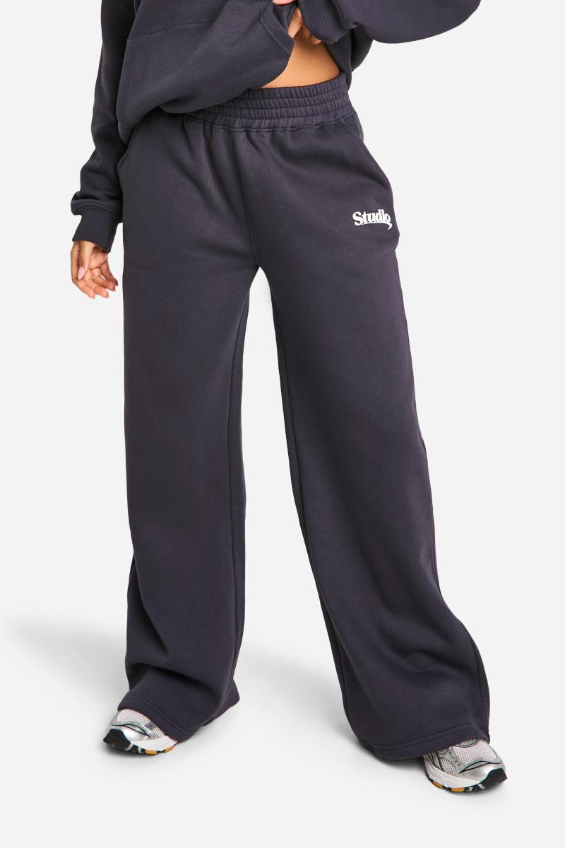 Dsgn Studio Slogan Deep Waistband Straight Leg Jogger