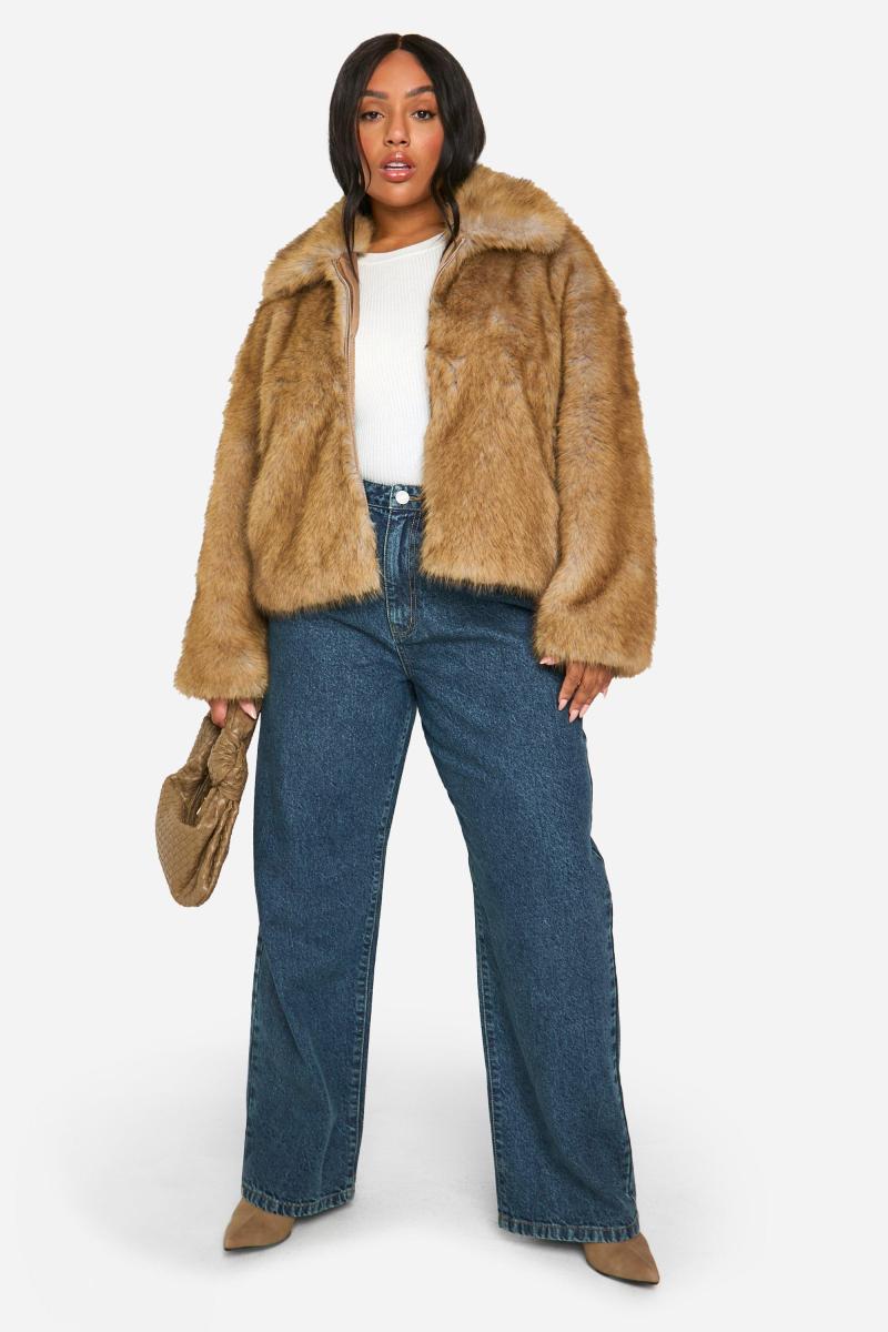 Плюс шуба зі штучним хутром преміум-класу