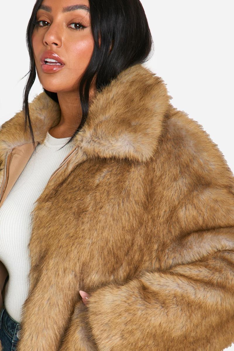 Плюс шуба зі штучним хутром преміум-класу