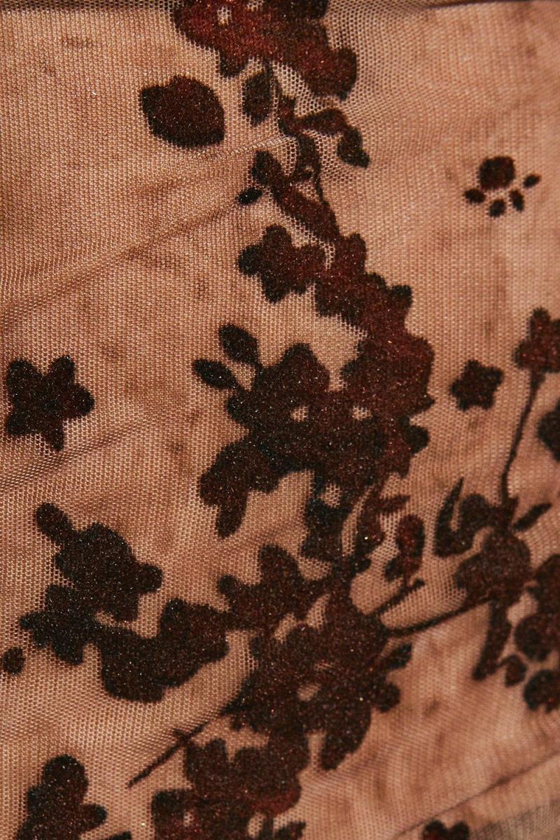 Devore Mesh Floral Bardot Top & Maxi Skill Coorder