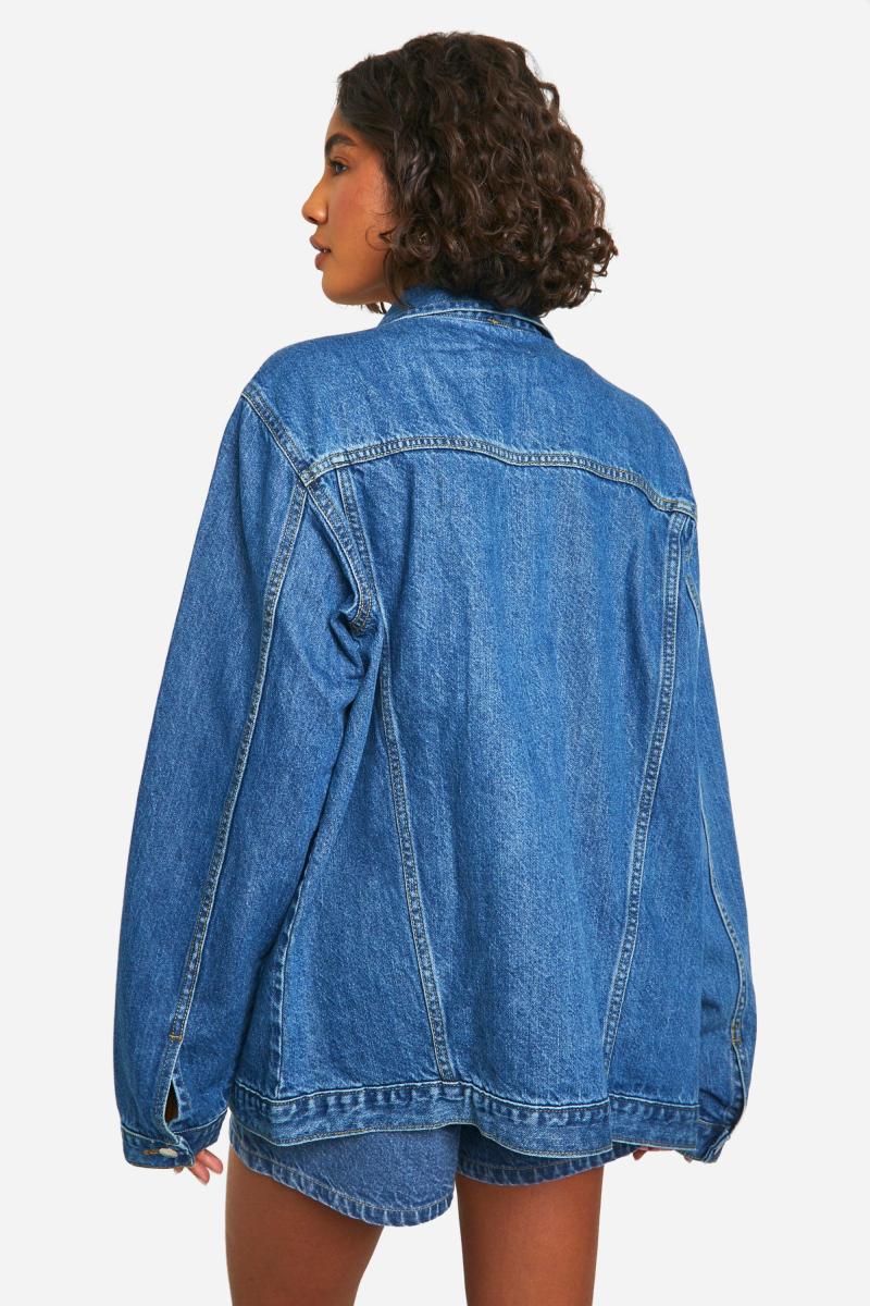 Високий джинсовий синій піджак