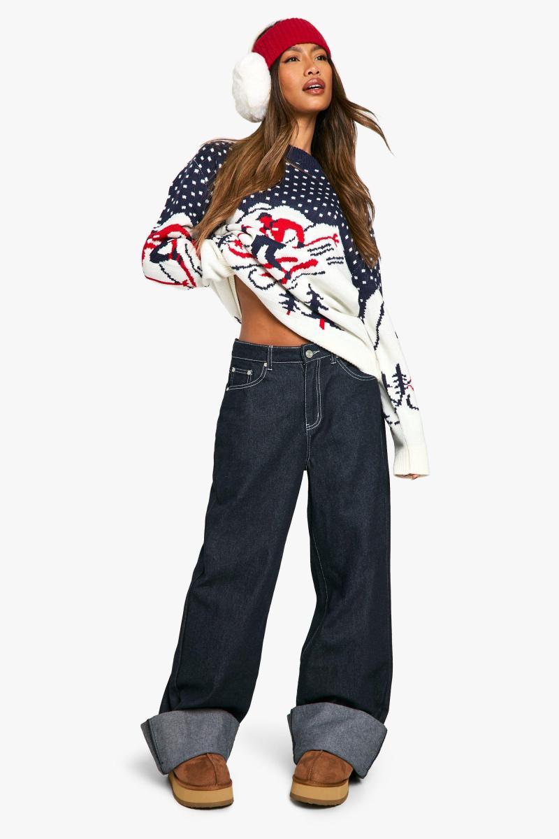 Зимовий лижний в'язаний джемпер