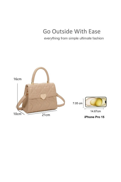 Невелика стильна верхня ручка знімний ремінь серця акцентована стьобана сумочка зчеплення з перехрестям