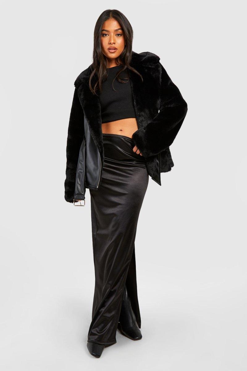 Авіатор із штучного хутра з маленькою стрижнею і поясом