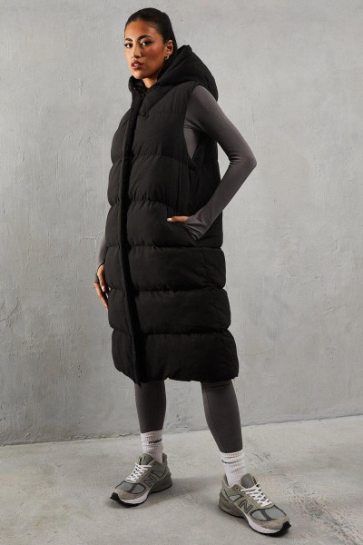 Gooded longline підкладений gilet