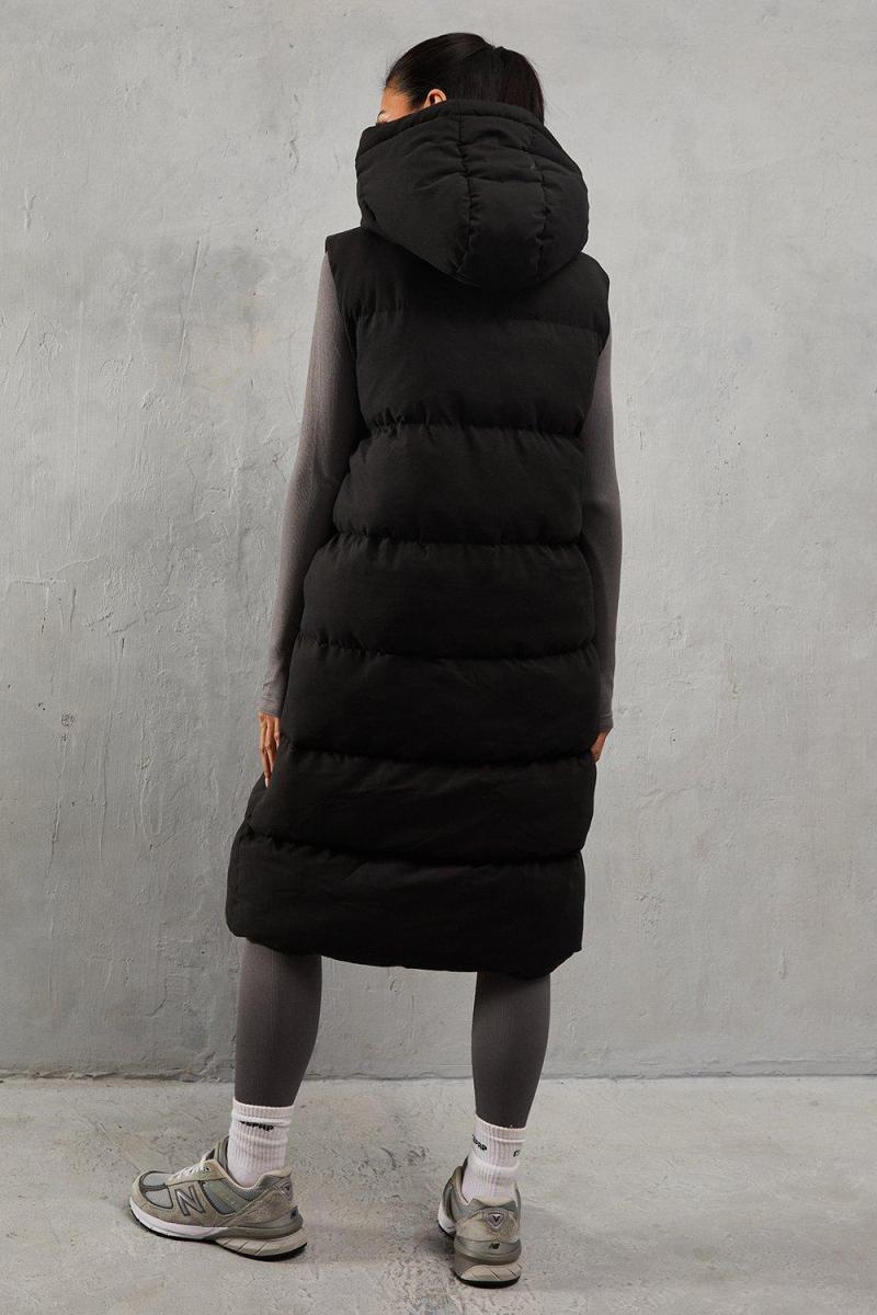 Gooded longline підкладений gilet