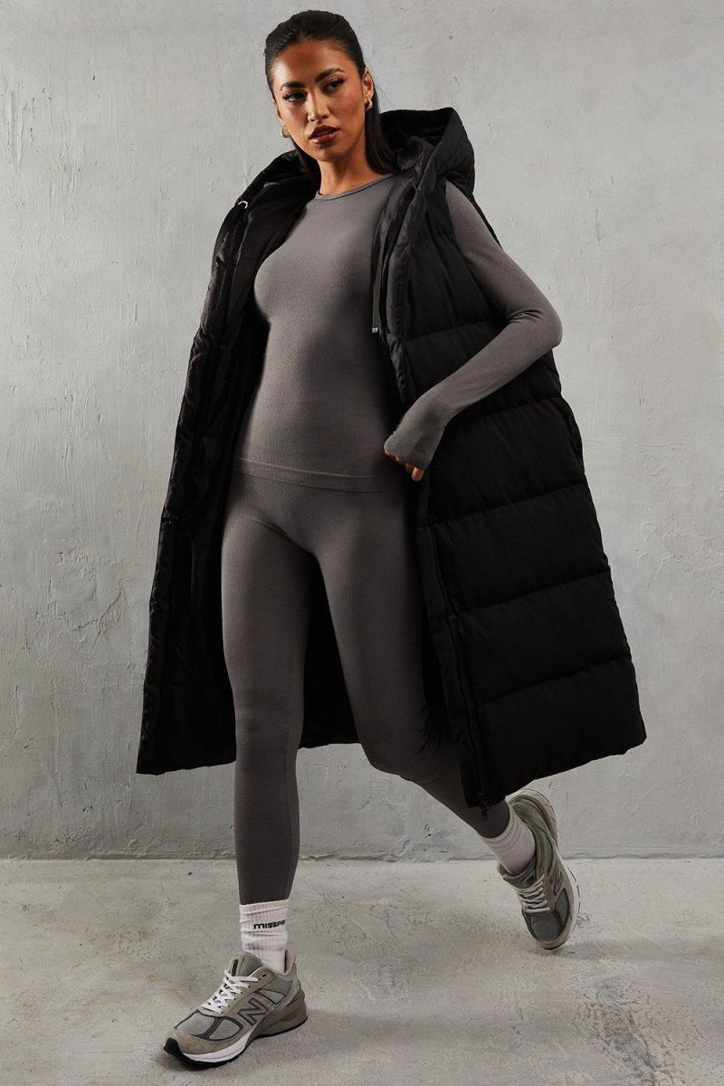 Gooded longline підкладений gilet